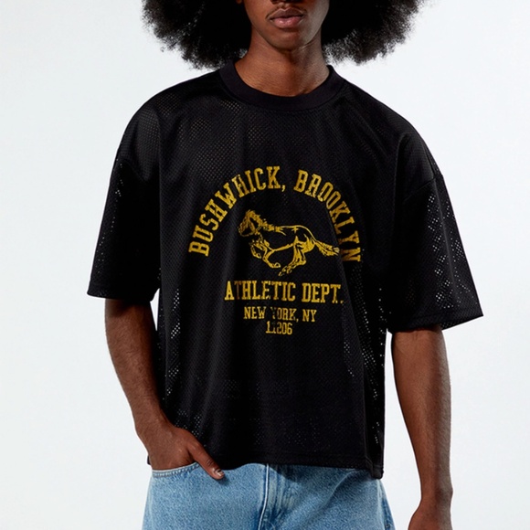 Pacsun Black Mesh Jersey - Picture 1 of 3